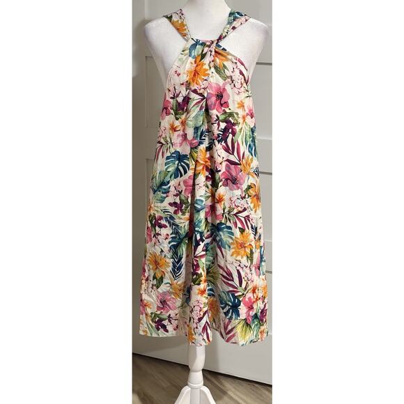 Tommy Bahama 100% Silk Mini Floral Dress With Lining Size Large MSRP$ 225 - Picture 1 of 9